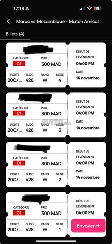 MAROC MOZAMBIQUE PRIX D’ACHAT CAT 1 4 places