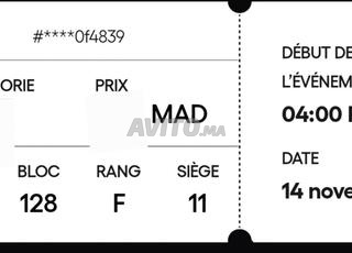 Billet match Maroc vs Mozambique