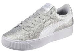 Chaussures Puma grises brillantes - taille 38,5