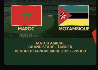 2 billets Cat 1 Match Maroc Mozambique