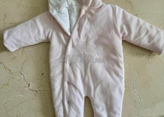 بدلة أطفال دافئة بغطاء للرأس - مقاس 3 أشهر