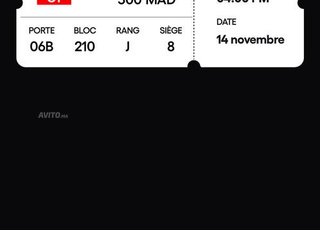 1 Billet catégorie 1 maroc mozambique