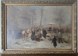 Tableau peinture à huile sur toile signé Bona