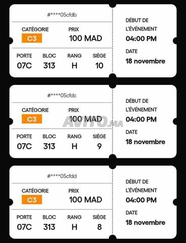 Il y a 3 tickets côte à côte, bienvenue à ceux qui les veulent