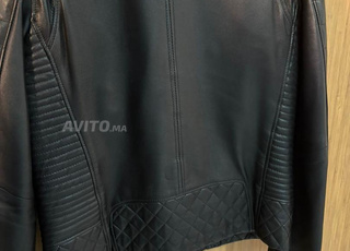 Veste en cuir style biker – Homme/Femme
