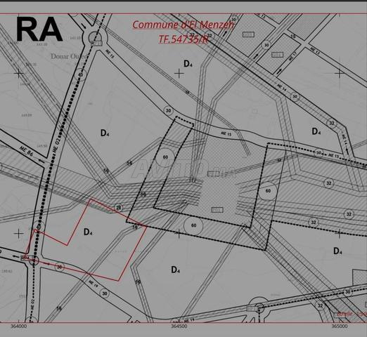 Terrain à vendre D4 El Menzeh route Zaër rue Mohamad 6