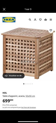 طاولة زاوية / تخزين نمط IKEA Acacia