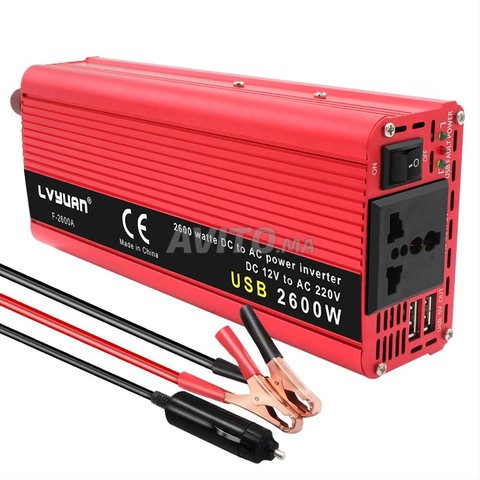 Convertisseur 2600 W DC 12V à AC 220V pour voiture