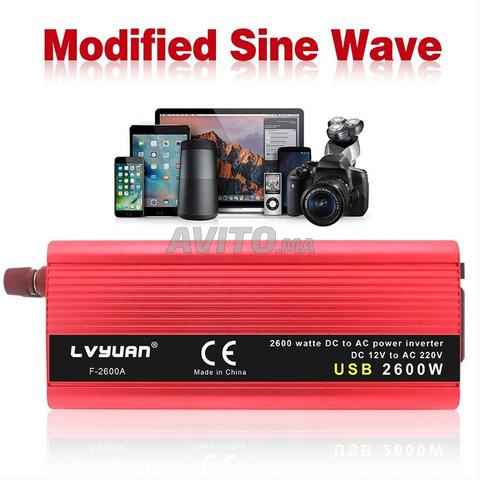 Convertisseur 2600 W DC 12V à AC 220V pour voiture - 2