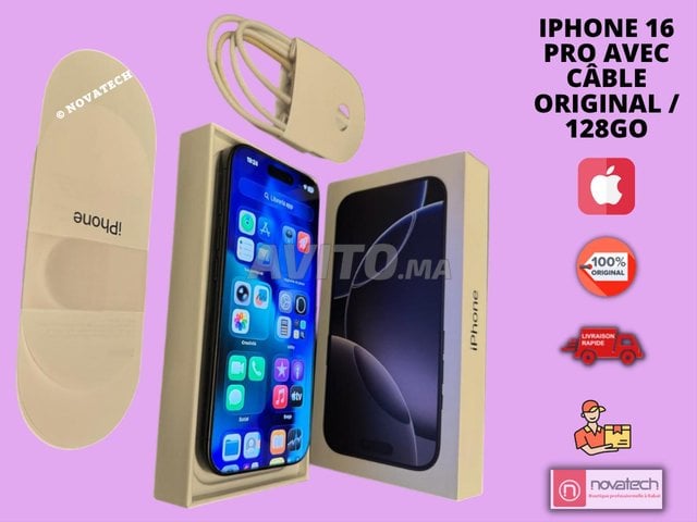 iPhone 16 pro / 128Go / avec câble original