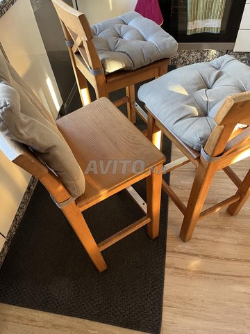 lot de 6 tabourets haut en bois