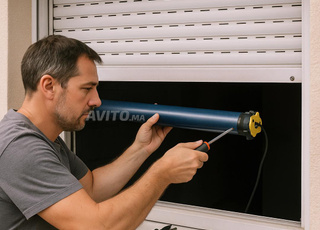 Réparation installation rideau volute roulant alu