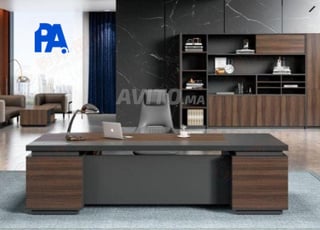 Bureau de direction en bois avec retour