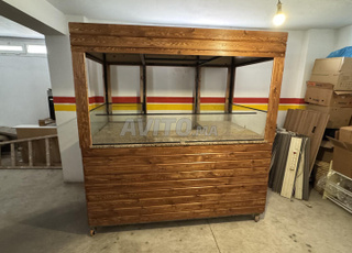 كشك متنقل احترافي من الخشب / الرخام