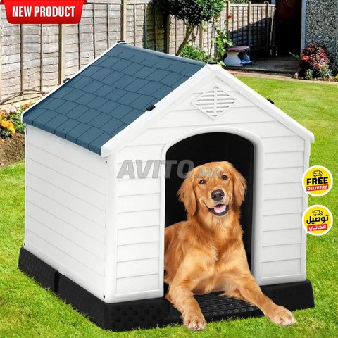 بيت كلب كبير مقاوم للعوامل الجوية - أزرق -