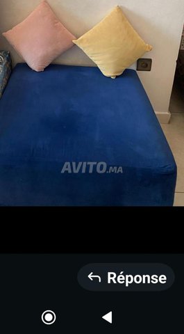 Salon en L avec pouffe