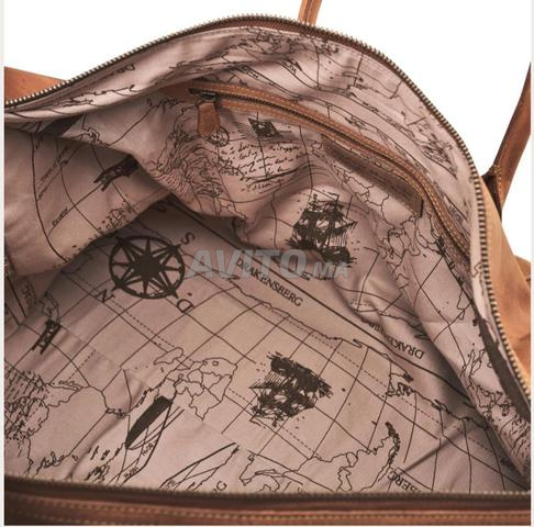 Sac de voyage en daim cuir véritable, homme/femme - 2
