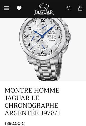Montre jaguar automatique suisse