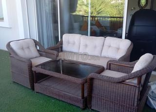 Salon terrasse en rotin