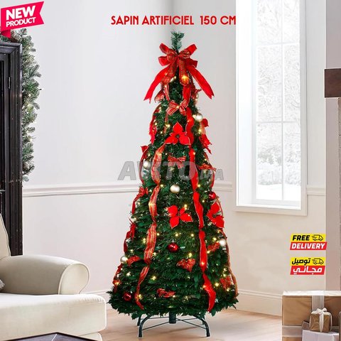 Sapin Artificiel Avec Fleurs Rouge 150 cm