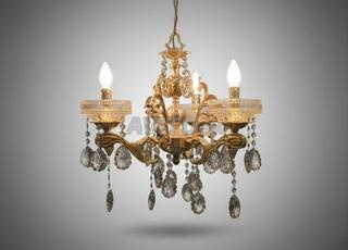 Lustre en cuivre avec cristal