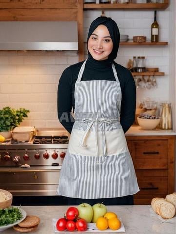 Femme de ménage et nounours et la cuisine