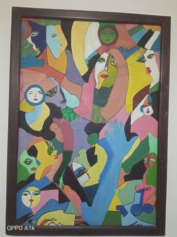 peinture à l'huile 100/70 style naif-picasso