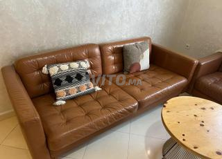 Canapé 4 places Ikea en cuir veritable