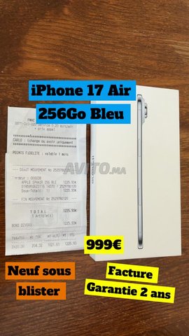 iPhone 17 Air Bleu Neuf Facture Garantie