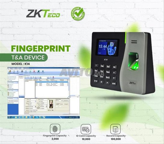 جهاز تسجيل الحضور البيومتري مع تطبيق تسجيل الحضور