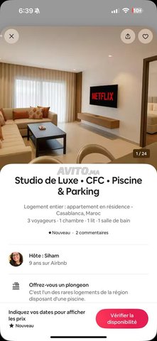 Studio luxueux à louer par jour