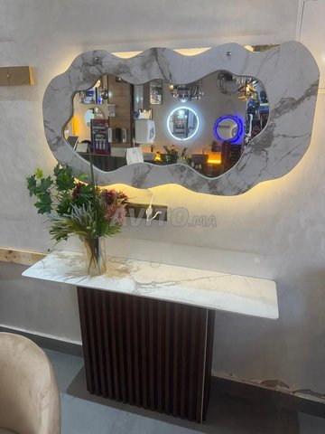 Console en céramique et miroir🔥Console Livraison gratuite🇲🇦