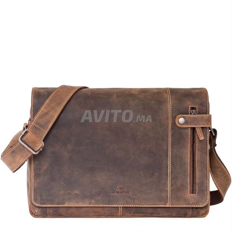 حقيبة جلد طبيعي أصلية للكمبيوتر المحمول.