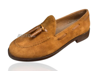 Mocassin cuir véritable en daim pour femmes