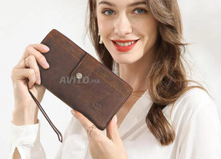 Portefeuille cuir véritable femme portemonnaie