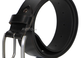 Ceinture en cuir véritable avec boucle homme.