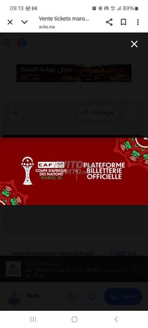 Deux tickets pour match Maroc Comores