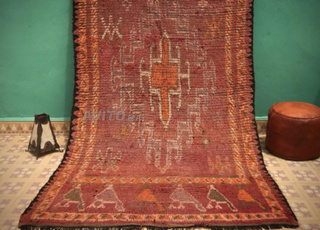 سجادة عتيقة من الصوف الطبيعي 280 × 153 سم