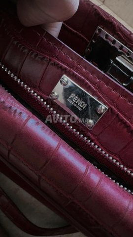 Sac Fendi Red Crocodile Large Peekaboo avec poignée sur le dessus