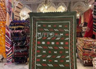 سجاد الكليم الحنبل الأصيل أخضر زيتوني غامق