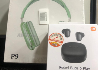 Casque P9 plus les écouteurs Redmi Buds 6 Play