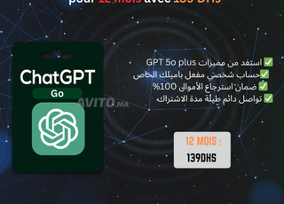ChatGPT Go 1 an (12 mois) avec votre email