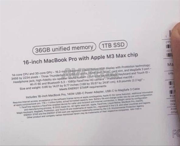 💻 MacBook Pro 16inch – Puce Apple M3 Max