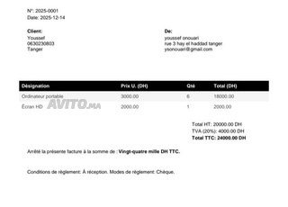 Application de facturation intelligente