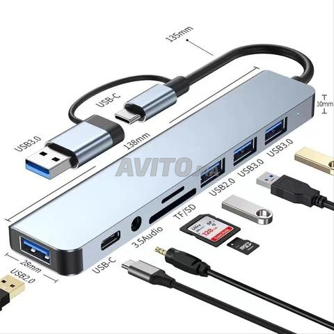 Hub type C et USB 8 ports