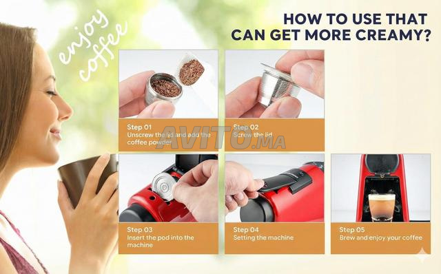 ☕ كبسولة قابلة لإعادة الشحن Nespresso inox originall