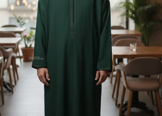 Djellaba homme traditionnelle marocaine faite à la main.