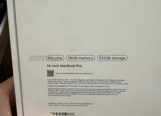 Macbook pro M4 16gb 512 neuf officiel