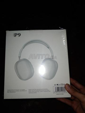 كاسك بلوتوث P9 جديد حاجة مزيانة لون ابيض