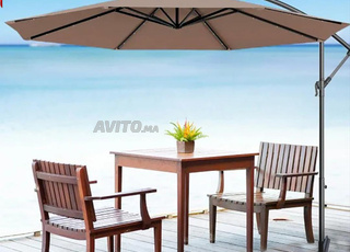 Parasol Déporté Rond 3M Taupe